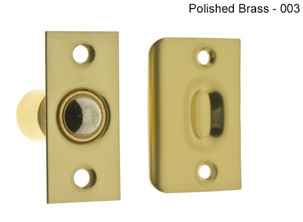 IDH Brass 12011-004: 2-1/8" Wide Square Roller Ball Catch - Satin Brass