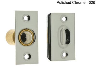 IDH Brass 12011-014: 2-1/8" Wide Square Roller Ball Catch - Bright Nickel