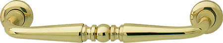 Hafele 121.88.868: 96mm cc Windsor D-Handle Cabinet Pull - Polished Brass