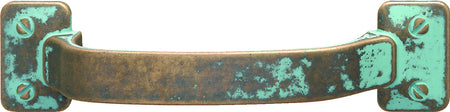 Hafele 123.31.031: 96mm cc Rustic D-Handle Cabinet Pull - Rustic Copper