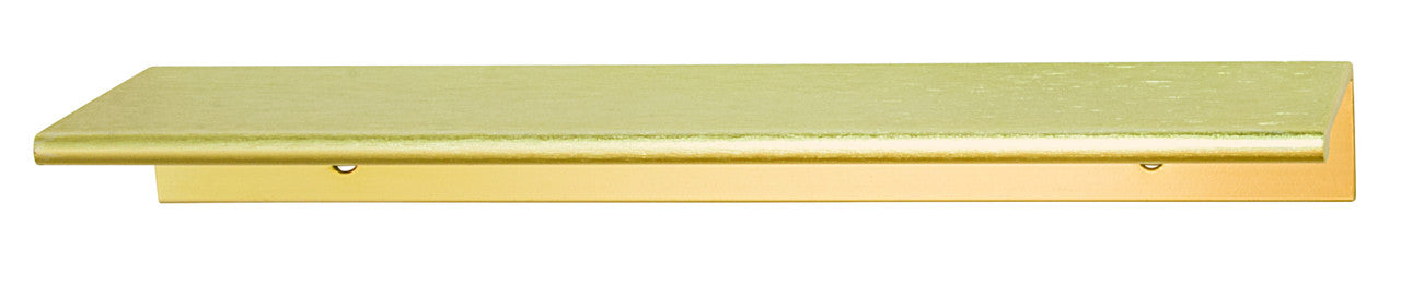 Hafele 124.02.502: 4"cc Minimalist Edge Cabinet Pull - Brushed Brass