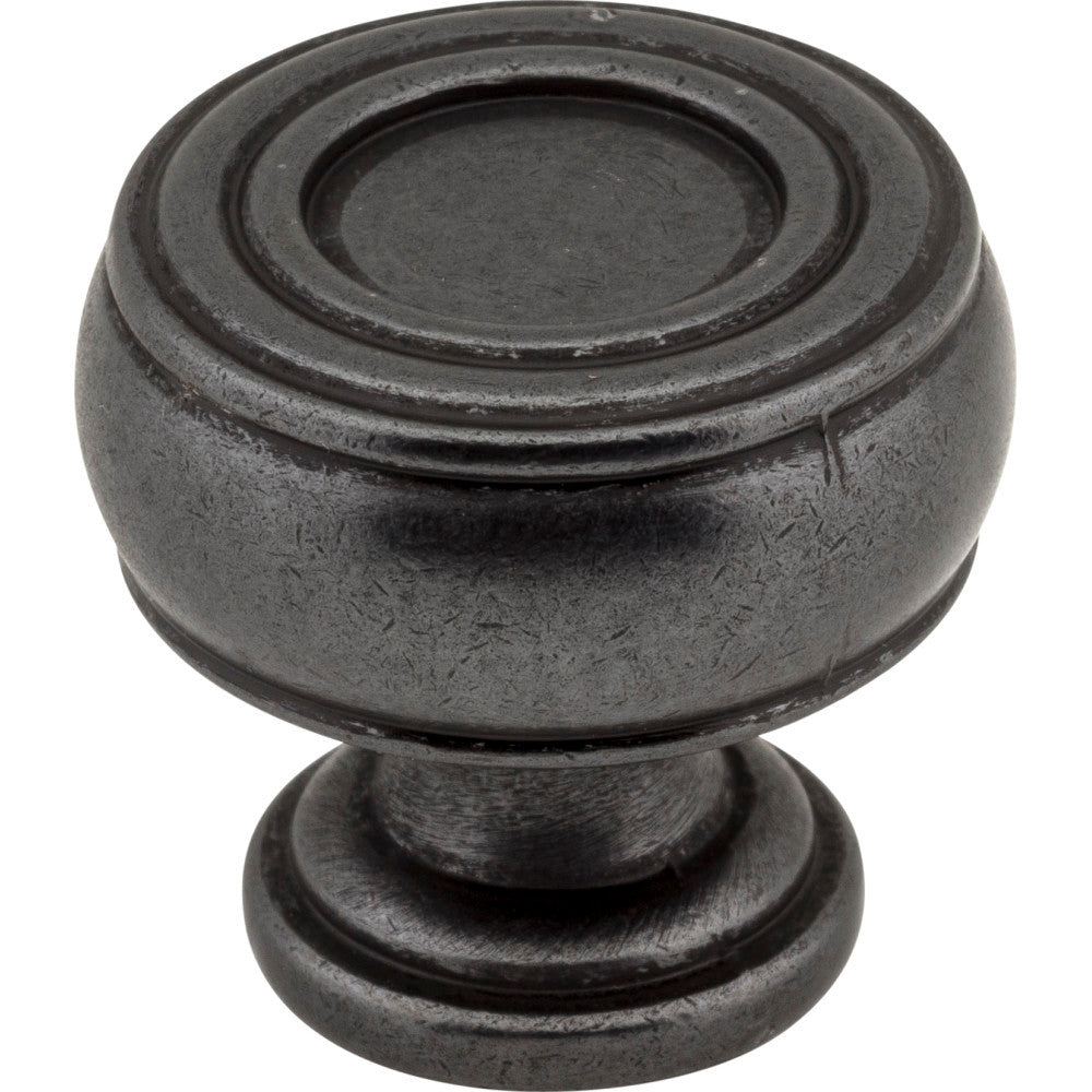 Jeffrey Alexander 127DACM: 1-3/16" Bremen 2 Barrel Cabinet Knob - Gun Metal
