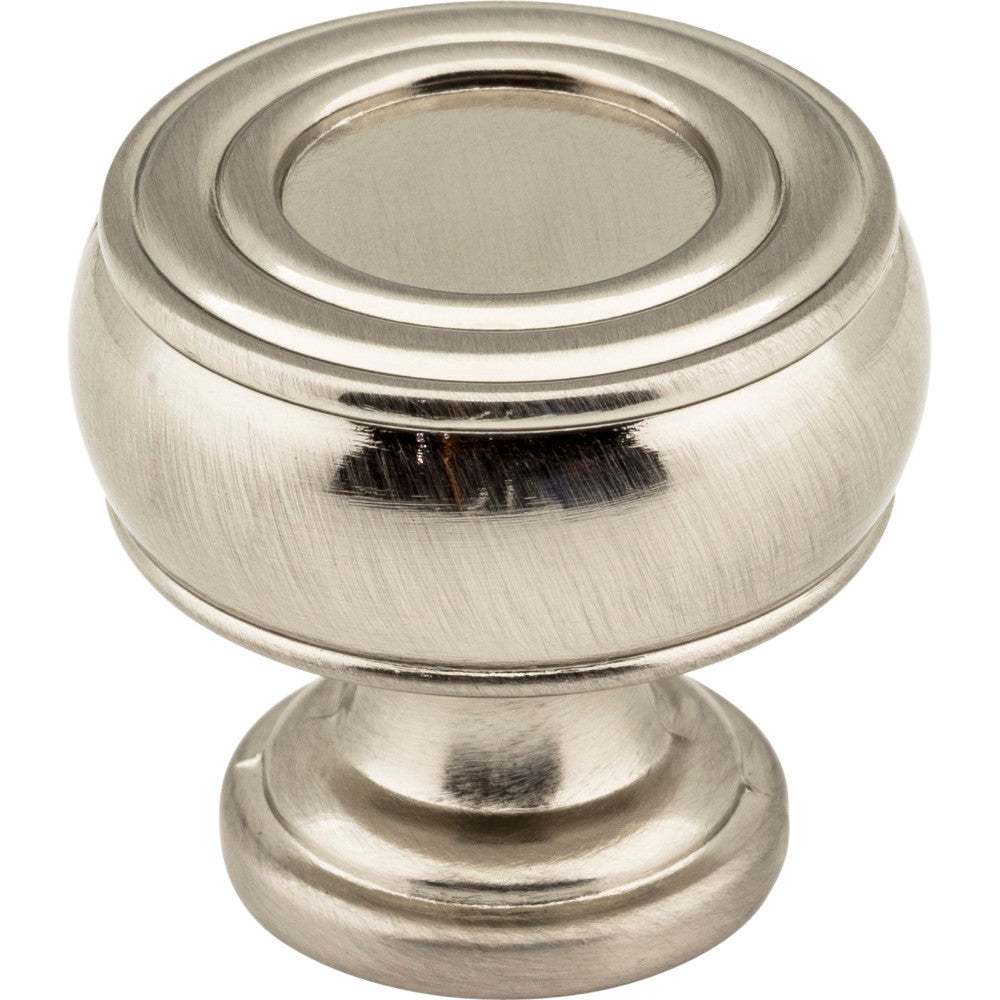 Jeffrey Alexander 127SN: 1-3/16" Bremen 2 Barrel Cabinet Knob - Satin Nickel