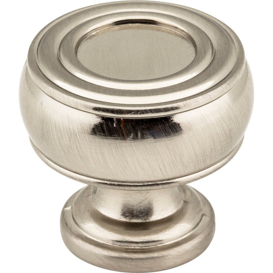 Jeffrey Alexander 127SN: 1-3/16" Bremen 2 Barrel Cabinet Knob - Satin Nickel