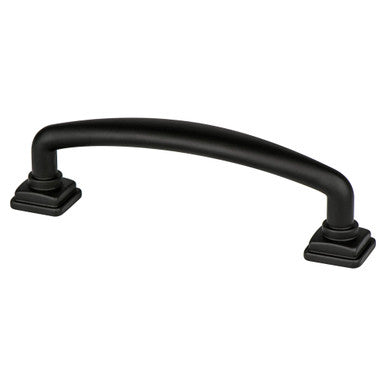 Berenson 1281-1055: 96mm cc Tailored Traditional Cabinet Pull - Matte Black