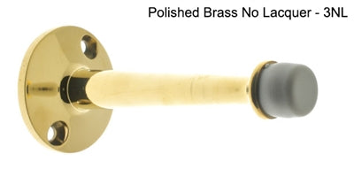 IDH Brass 13004-3NL: 3-3/4" Door Stop - Polished Brass No Lacquer