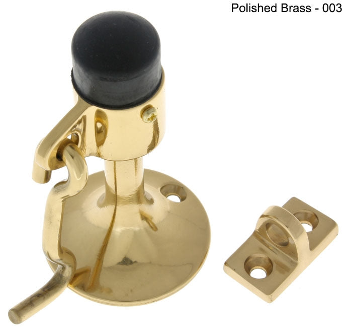 IDH Brass 13016-004: 4" Cup Wall Mount Door Stop w/Hook - Satin Brass
