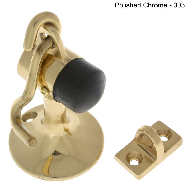 IDH Brass 13020-004: 4" Canon Floor Mount Door Stop & Hook - Satin Brass