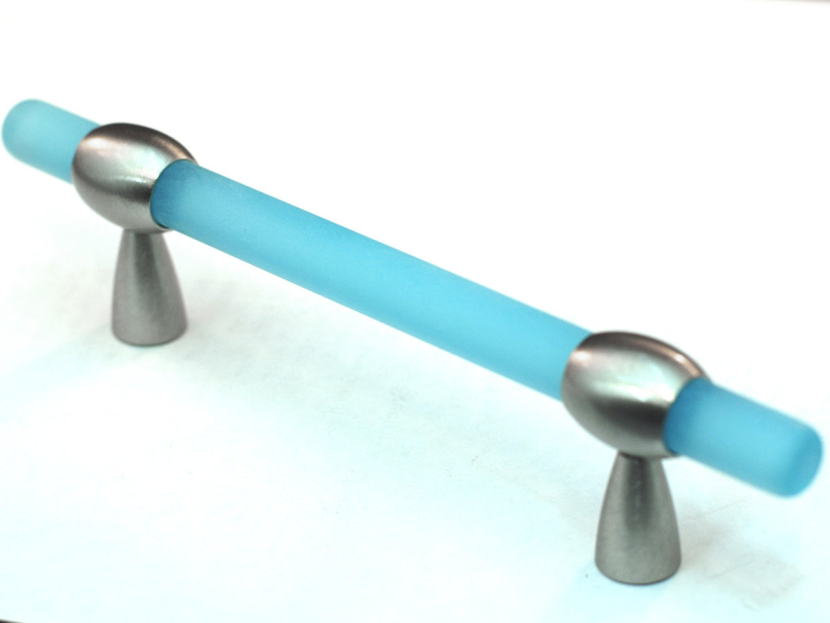 Cal Crystal 134-CM002: Adjustable 3" to 4 cc Athens Bit Cabinet Pull - Light Blue