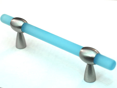 Cal Crystal 134-CM002: Adjustable 3" to 4 cc Athens Bit Cabinet Pull - Light Blue