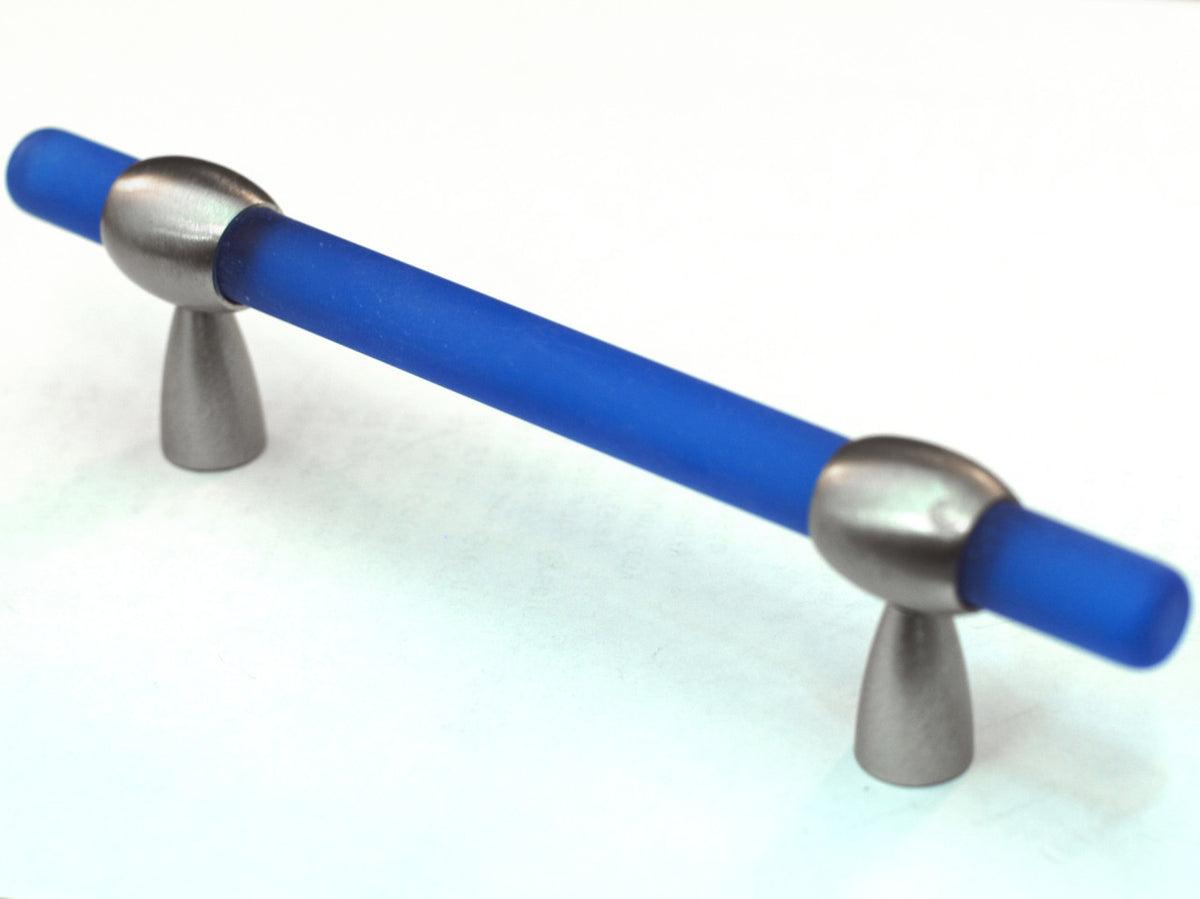 Cal Crystal 134-CM003: Adjustable 3" to 4 cc Athens Bit Cabinet Pull - Matte Blue