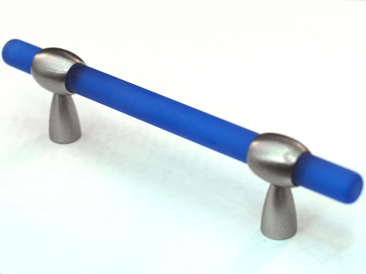 Cal Crystal 134-CM003: Adjustable 3" to 4 cc Athens Bit Cabinet Pull - Matte Blue