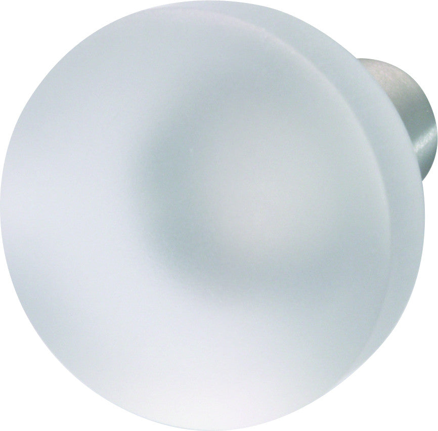 Hafele 135.73.410: 40mm Art Deco/Glam Round Cabinet Knob - Clear Glass/Matte Stainless Steel