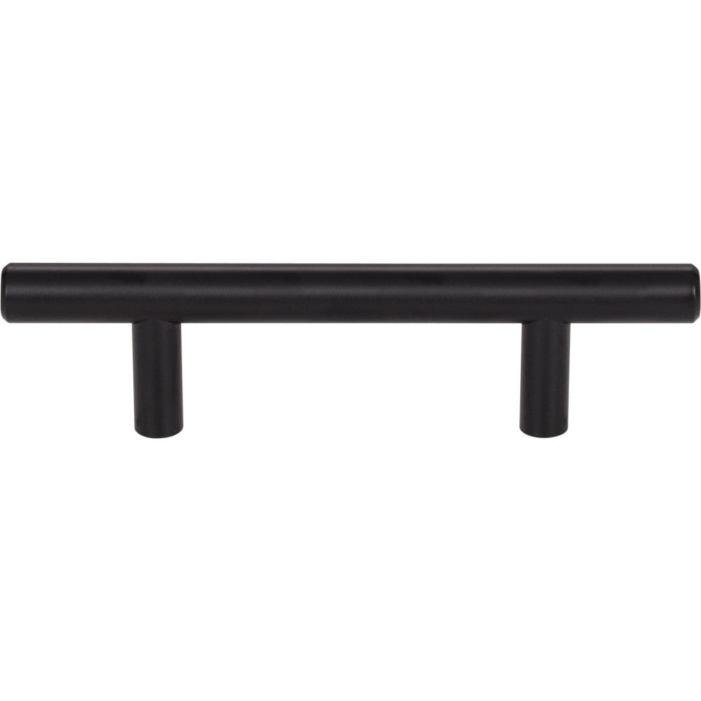 Elements 136MB: 3" cc Naples Round Bar Cabinet Pull - Matte Black