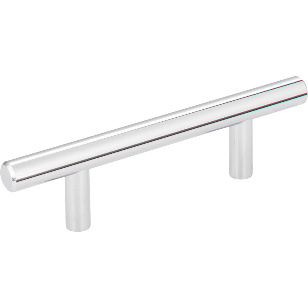 Elements 136PC: 3" cc Naples Round Bar Cabinet Pull - Polished Chrome