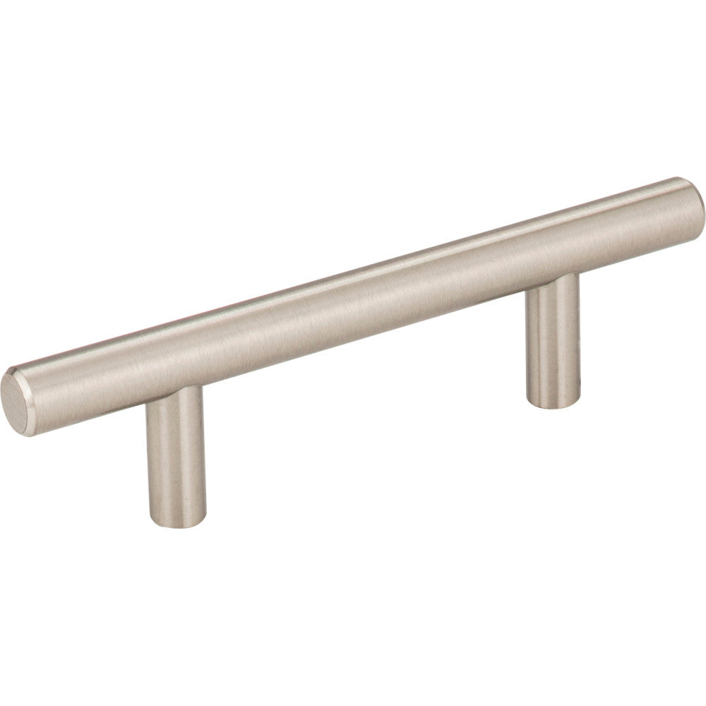 Elements 136SN: 3" cc Naples Round Bar Cabinet Pull - Satin Nickel