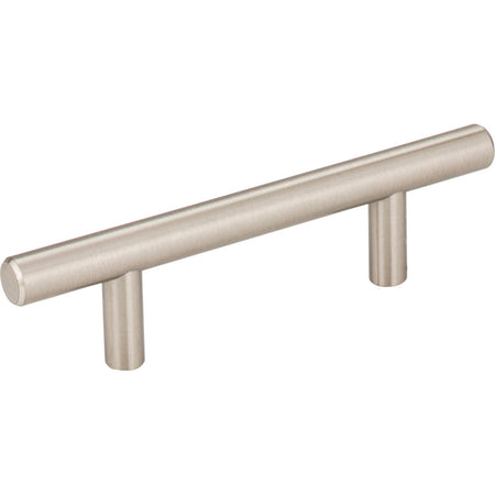 Elements 136SN: 3" cc Naples Round Bar Cabinet Pull - Satin Nickel