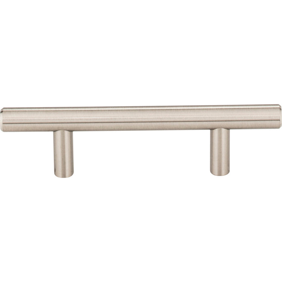 Elements 136SN: 3" cc Naples Round Bar Cabinet Pull - Satin Nickel