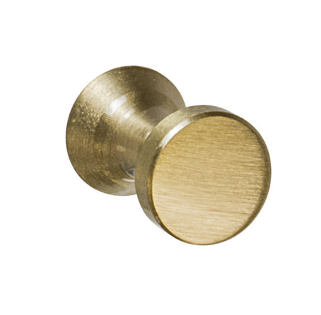 Hafele 137.21.500: 14mm Round Cabinet Knob - Brushed Brass