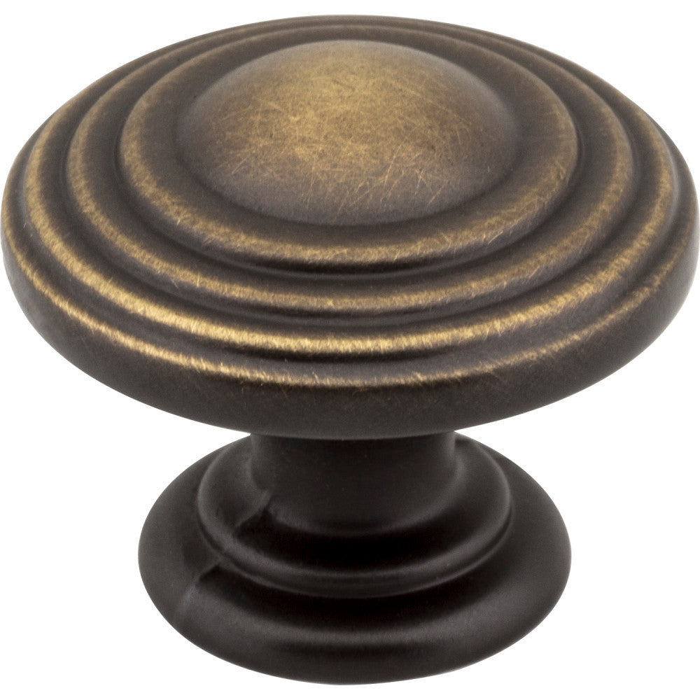 Jeffrey Alexander 137ABSB: 1-1/4" Bremen 2 Round Cabinet Knob - Antique Brushed Satin Brass