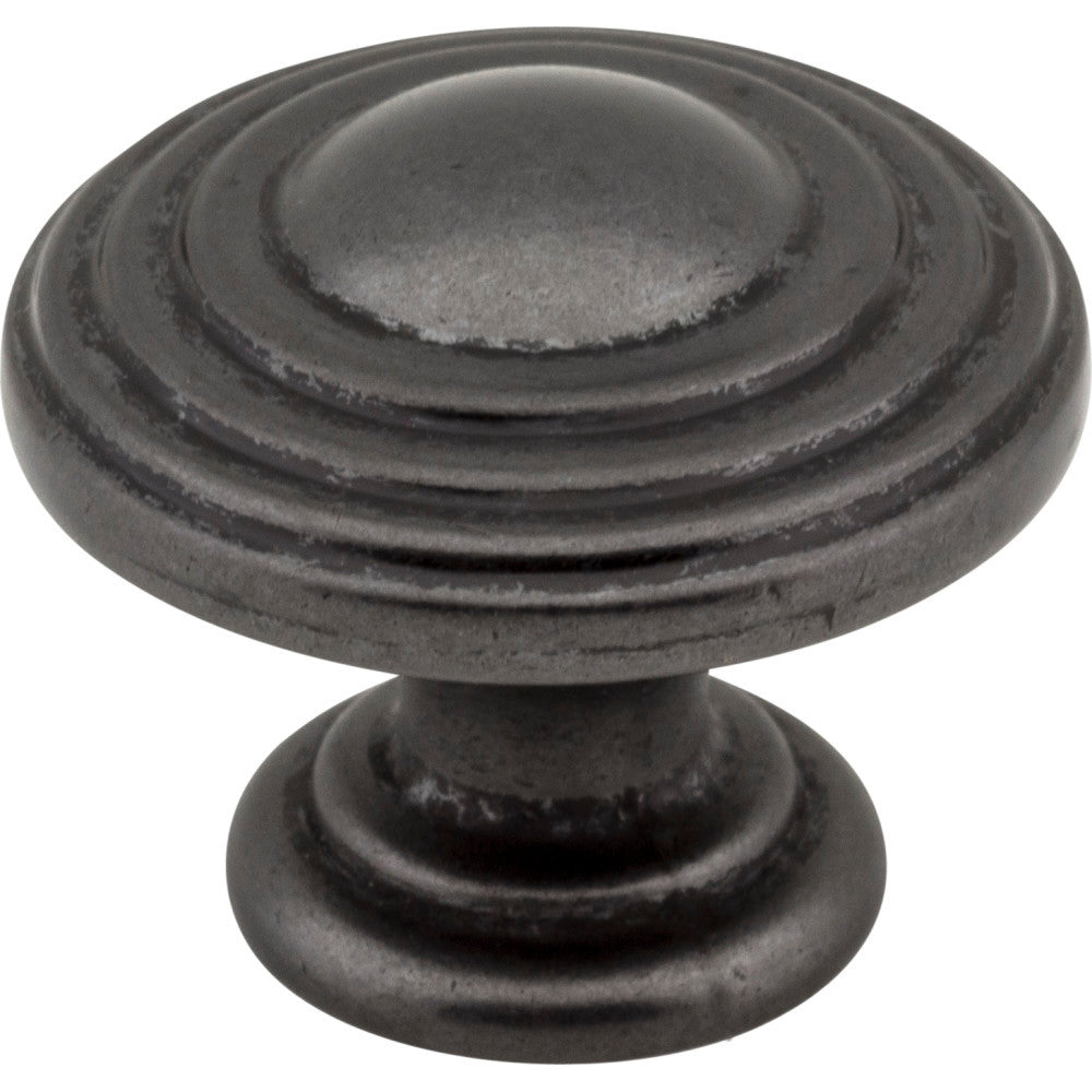 Jeffrey Alexander 137DACM: 1-1/4" Bremen 2 Round Cabinet Knob - Gun Metal
