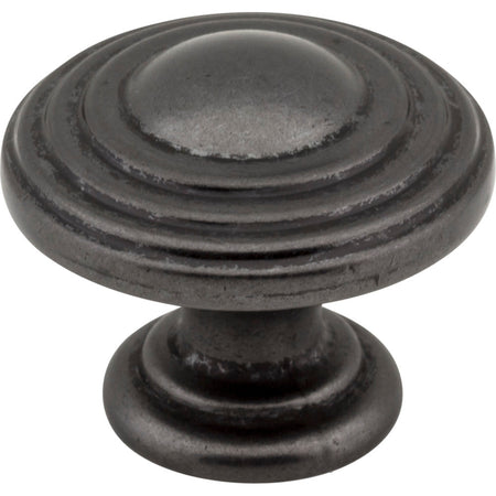 Jeffrey Alexander 137DACM: 1-1/4" Bremen 2 Round Cabinet Knob - Gun Metal