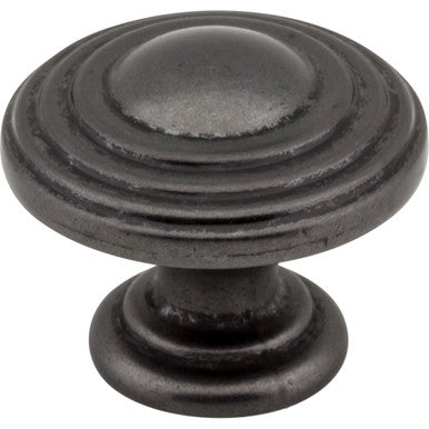 Jeffrey Alexander 137DACM: 1-1/4" Bremen 2 Round Cabinet Knob - Gun Metal