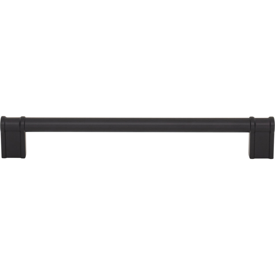 Top Knobs TK3385BLK: 7-9/16" Newburn D-Handle Cabinet Pull - Flat Black