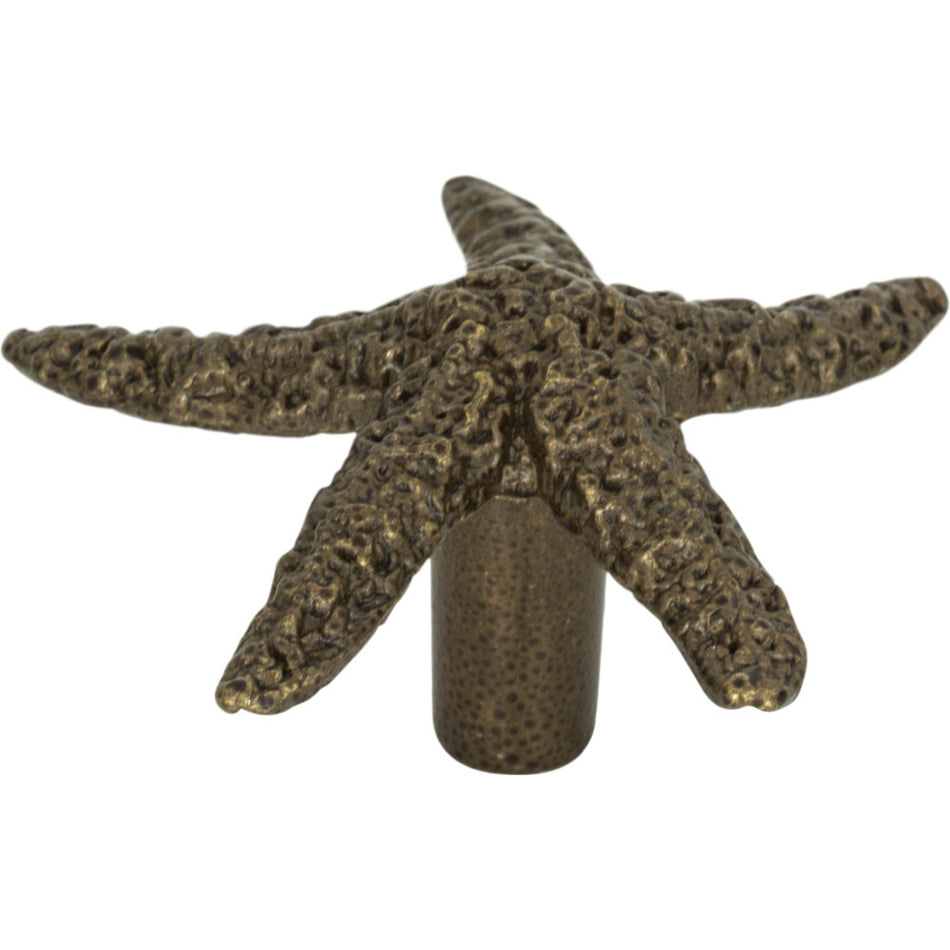 Atlas 142-BB: 2" Nautical Starfish Cabinet Knob - Burnished Bronze