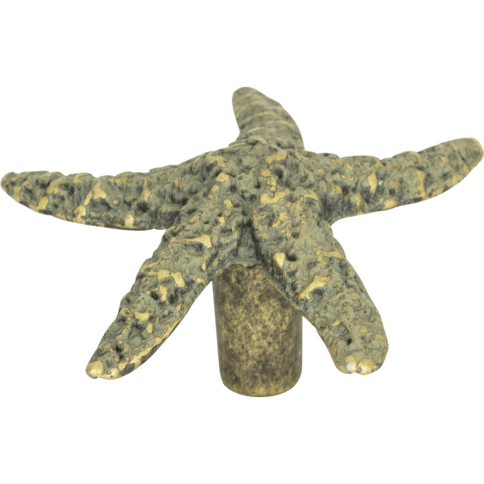 Atlas 142-V: 2" Nautical Starfish Cabinet Knob - Verdigris