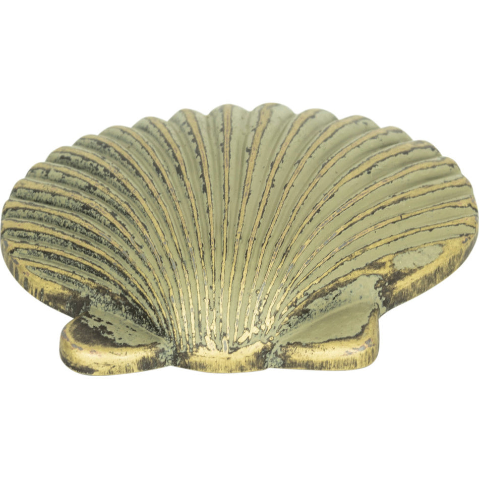 Atlas 143-V: 2" Nautical Clamshell Cabinet Knob - Verdigris