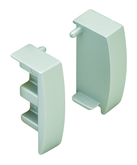 Hafele 151.85.989: 43mm Impressions L-Profile End Caps (pair) - Matte Aluminum