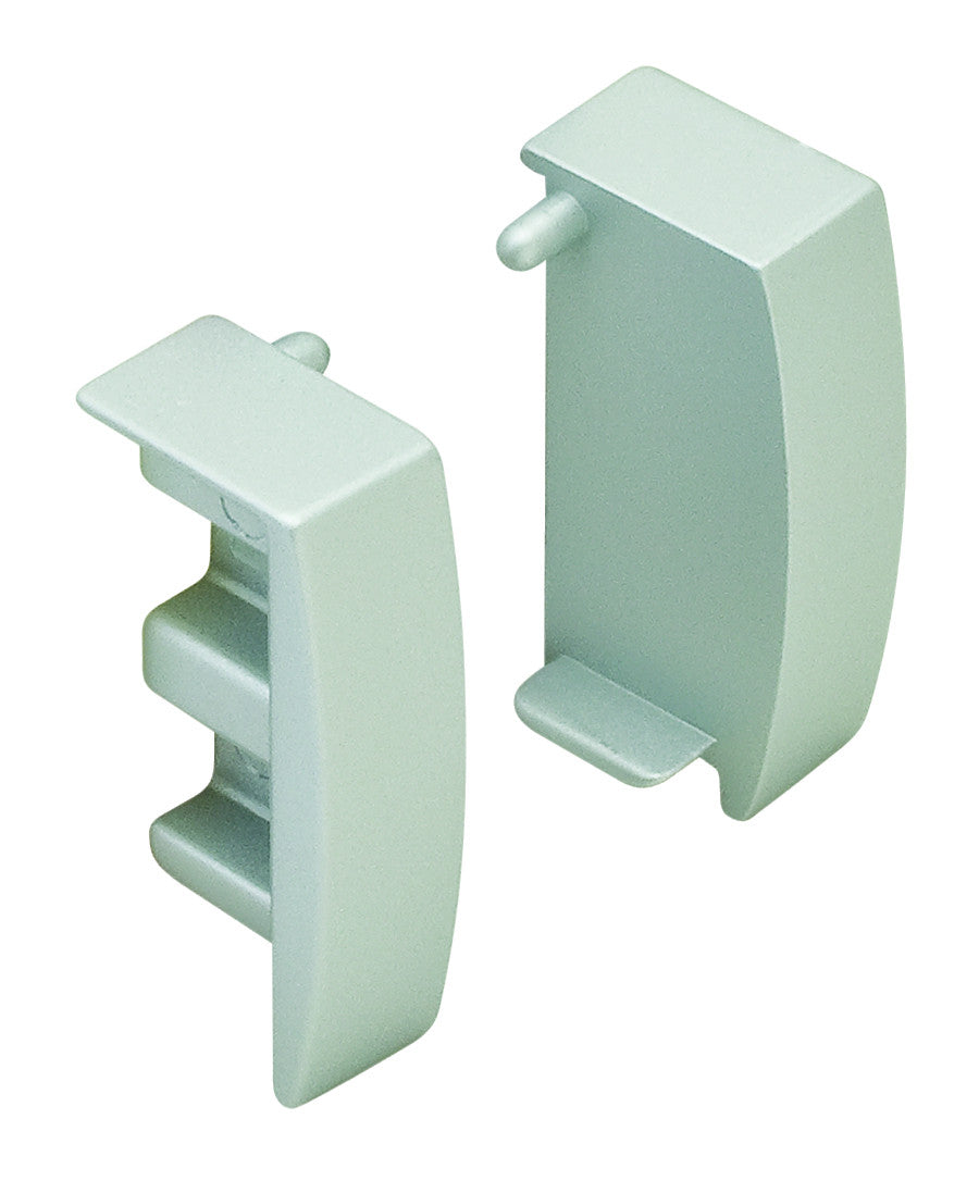 Hafele 151.85.989: 43mm Impressions L-Profile End Caps (pair) - Matte Aluminum