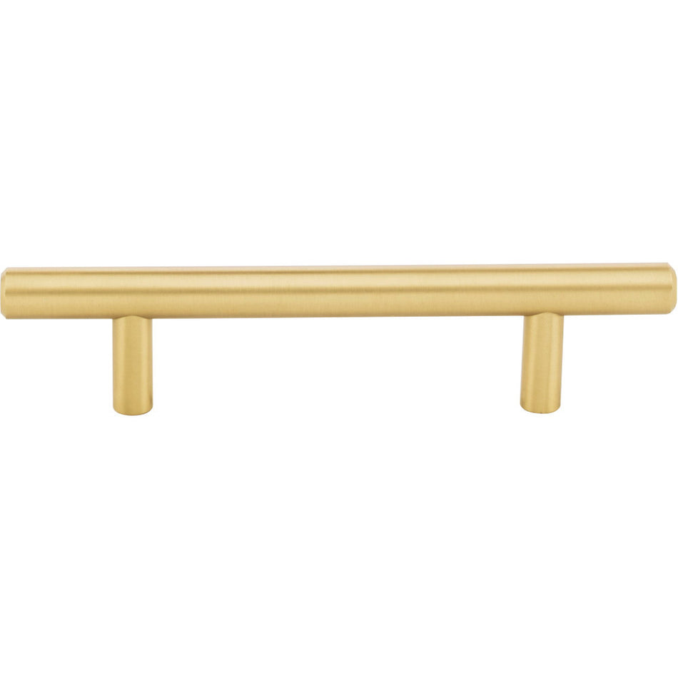 Elements 156BG: 96 mm cc Naples Round Bar Cabinet Pull - Brushed Gold