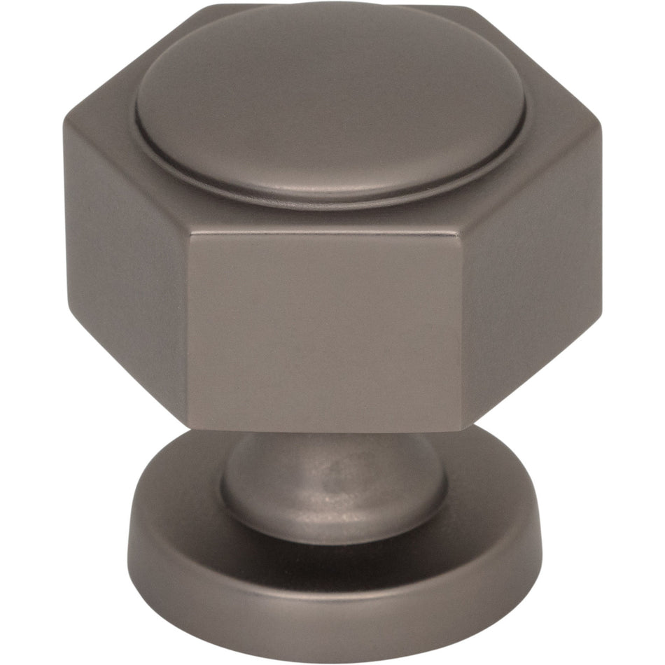 Top Knobs TK3320AG: 1-1/4" Stanmore Hexagon Cabinet Knob - Ash Gray