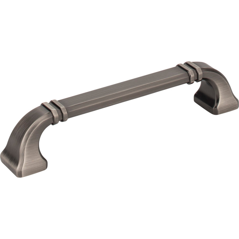 Jeffrey Alexander 165-128BNBDL: 128mm cc Ella D-Handle Cabinet Pull - Brushed Pewter