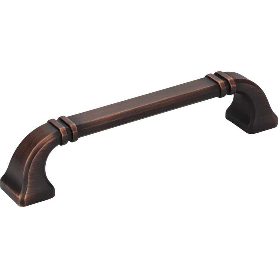 Jeffrey Alexander 165-128DBAC: 128mm cc Ella D-Handle Cabinet Pull - Brushed Oil Rubbed Bronze