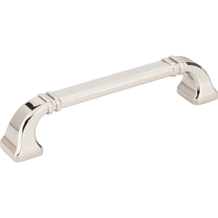 Jeffrey Alexander 165-128NI: 128mm cc Ella D-Handle Cabinet Pull - Polished Nickel
