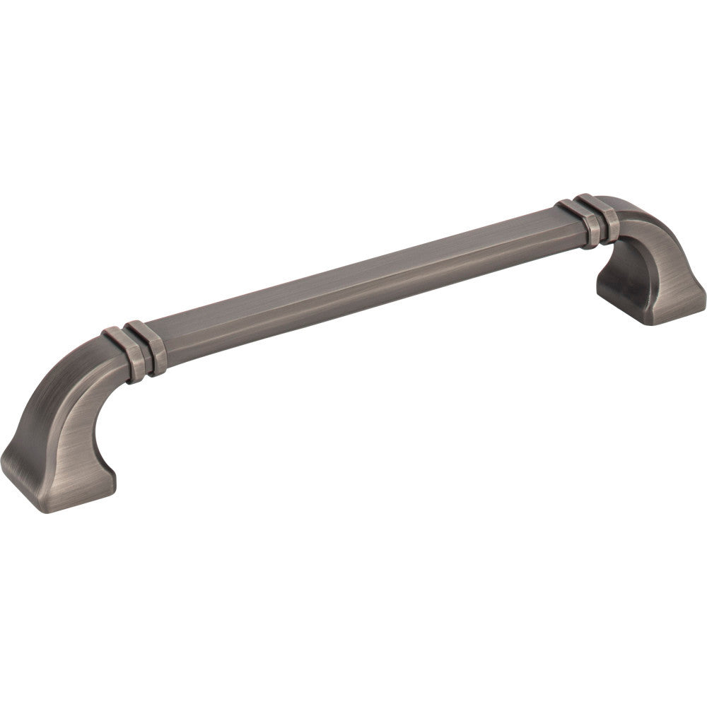 Jeffrey Alexander 165-160BNBDL: 160mm cc Ella D-Handle Cabinet Pull - Brushed Pewter