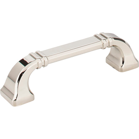Jeffrey Alexander 165-96NI: 96mm cc Ella D-Handle Cabinet Pull - Polished Nickel