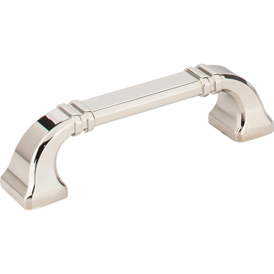 Jeffrey Alexander 165-96NI: 96mm cc Ella D-Handle Cabinet Pull - Polished Nickel