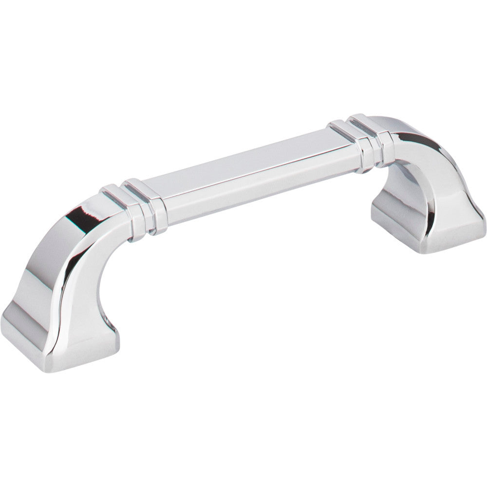 Jeffrey Alexander 165-96PC: 96mm cc Ella D-Handle Cabinet Pull - Polished Chrome