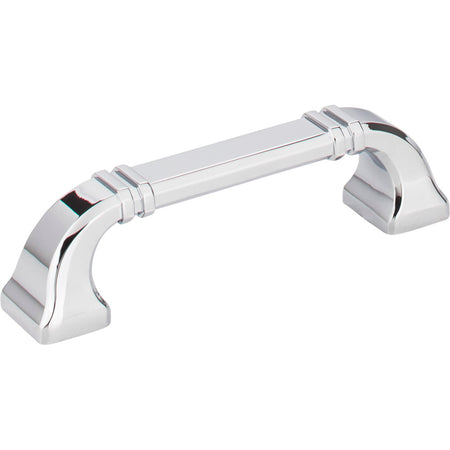 Jeffrey Alexander 165-96PC: 96mm cc Ella D-Handle Cabinet Pull - Polished Chrome