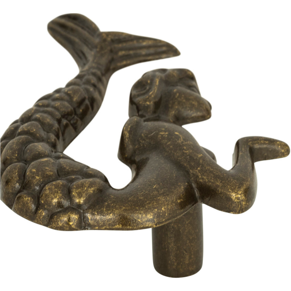 Atlas 190L-BB: 2" Nautical Mermaid (left) Cabinet Knob - Burnished Bronze