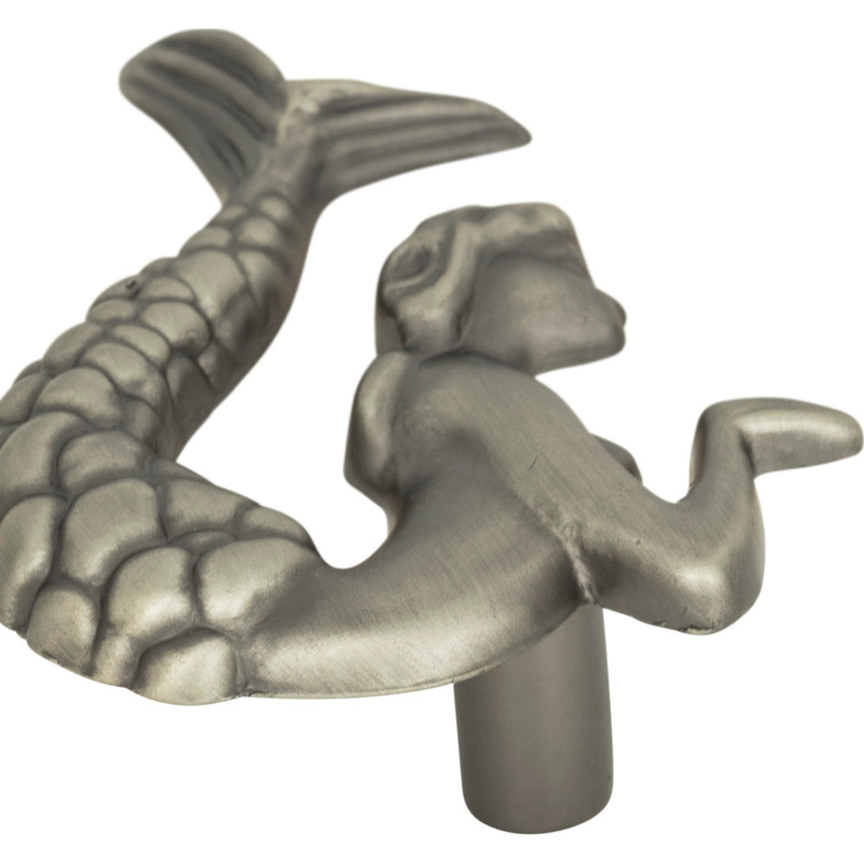 Atlas 190L-P: 2" Nautical Mermaid (left) Cabinet Knob - Pewter