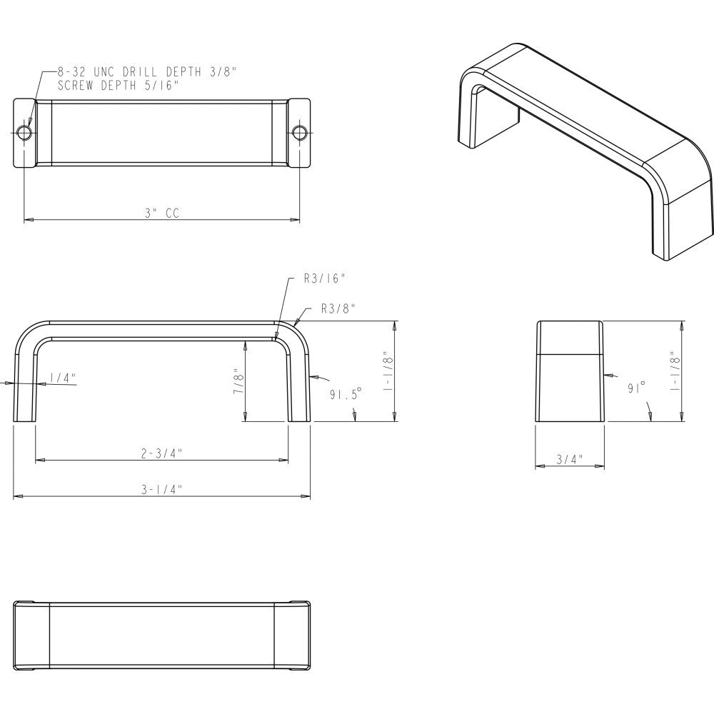 Elements 193-3BNBDL: 3" cc Asher Flat Bar Cabinet Pull - Brushed Pewter