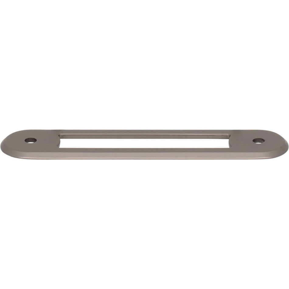 Top Knobs TK3352AG: 3-3/4" Brockwell Oval Backplate - Ash Gray