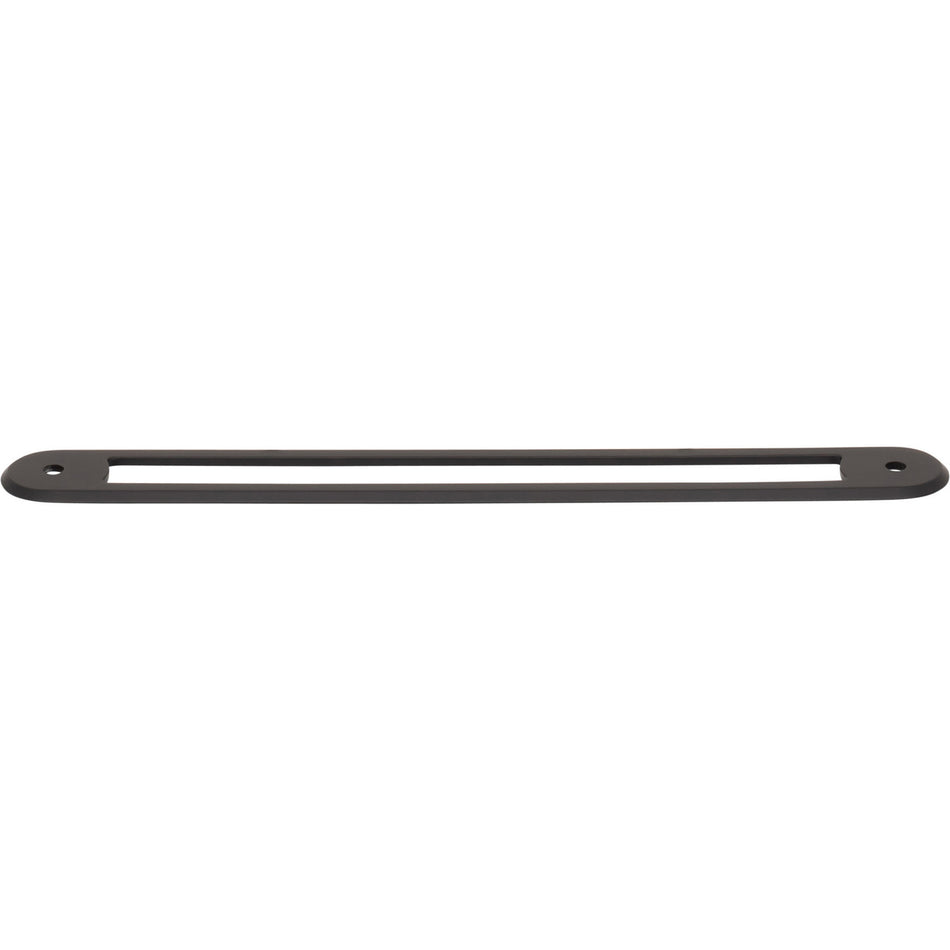 Top Knobs TK3355BLK: 7-9/16" Brockwell Oval Backplate - Flat Black
