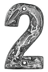 Hawk Hill RN2BI: 4-3/4" Rustic Numeral 2 - Black Iron