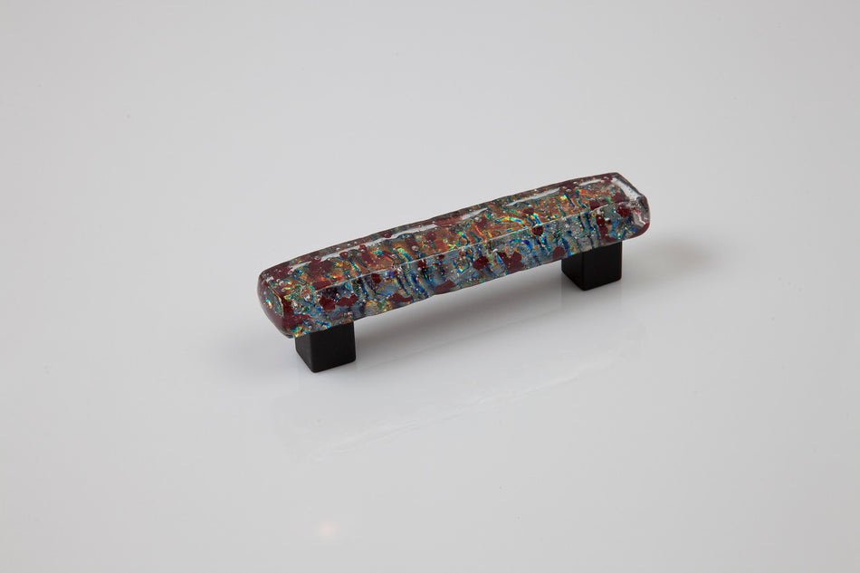 Grace White DWD-RR4: 3" cc Dancing Water Cabinet Pull - River Rouge Dichroic